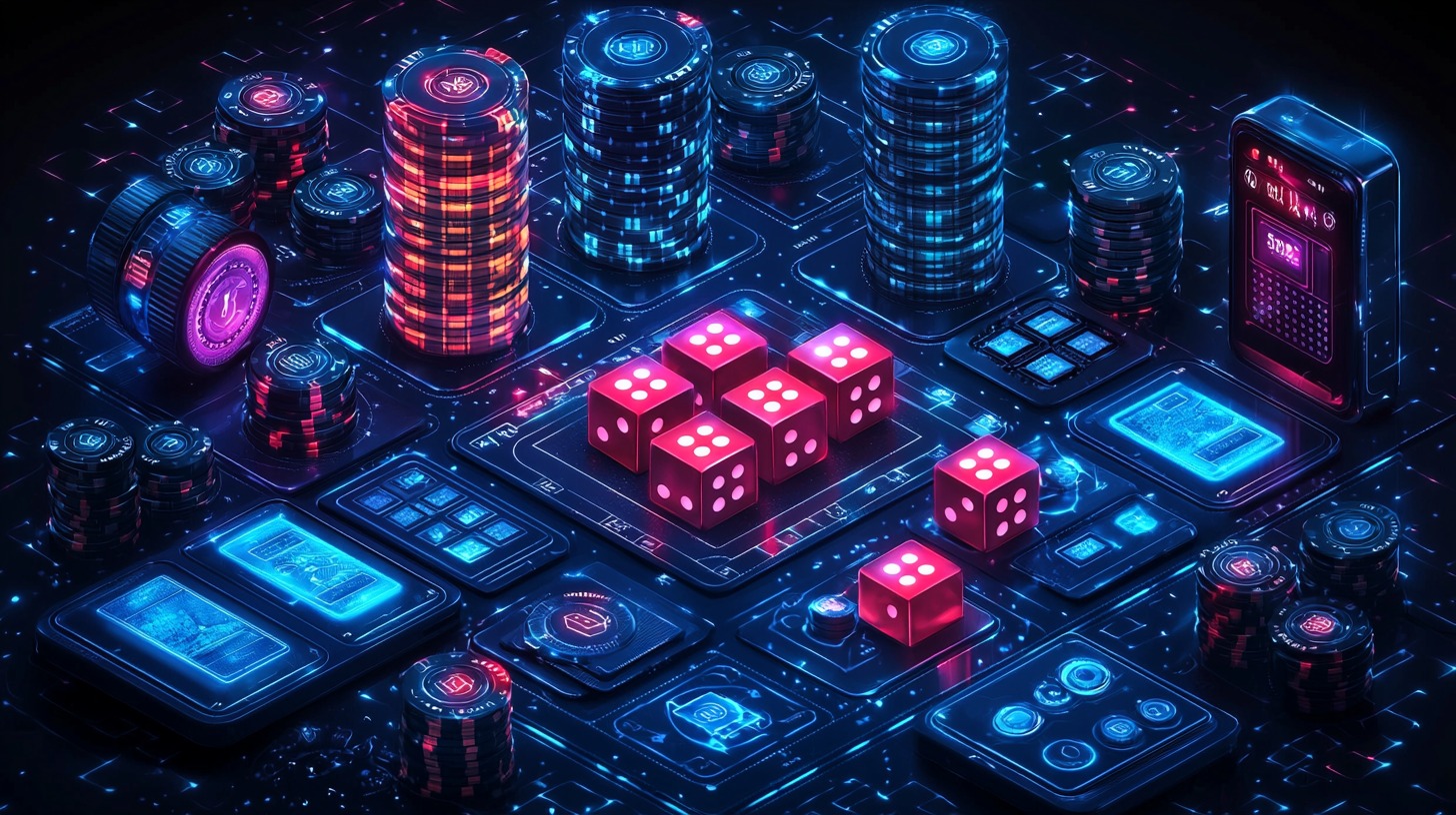 Casino app interface with virtual reality elements