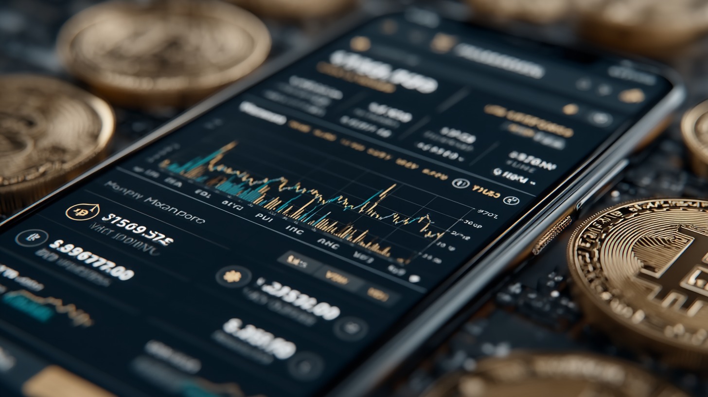 Smartphone displaying blockchain payment app