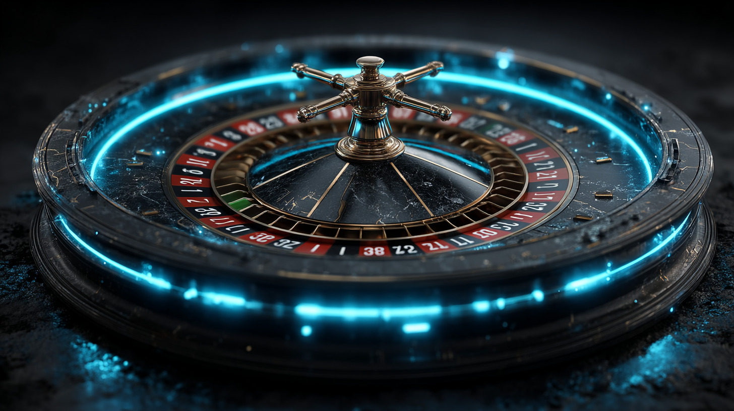 A grand glowing roulette wheel